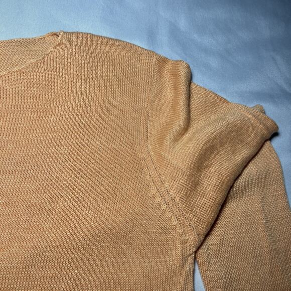 EILEEN FISHER 100% Linen Knit Orange Lightweight Pullover Sweater Top XL - Picture 4 of 7